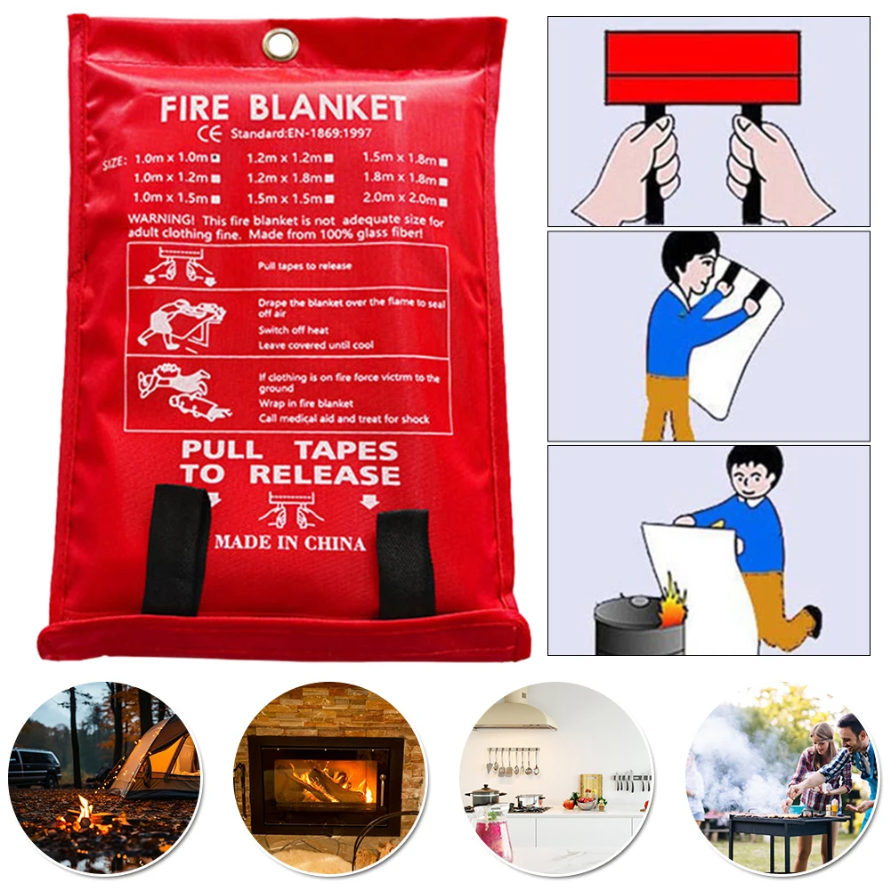 Fire Blanket Emergency Fire Retardant Blanket Fireproof Blanket Fire Suppression - £16.90 GBP+