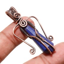 Blue Turquoise Handmade Fashion Copper Wire Wrap Pendant Jewelry 2.10&quot; SA 1003 - £3.18 GBP