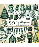 Green Christmas Clipart | Watercolor Forest PNG Bundle (Digital Download) - $3.60