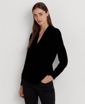 lauren-ralph-lauren-womens-pleated-velvet-surplic-black-velvet-14 - $45.00