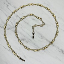 Vintage Infinity Twist Gold Tone Metal Chain Link Belt Size Small S Medium M - £23.87 GBP