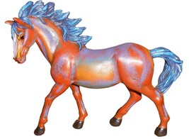 Horse Standing Sculpture w/ Rainbow Highlights 8.25&quot; H Resin Figurine - £23.34 GBP