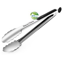 Silicone Kitchen Tongs For Cooking, 12-Inch Stainless Steel Locking Cooking Tong - £11.85 GBP