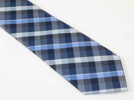 Men's Nicole Miller Tie Classic Woven Silky Feel #Nicole-1 Blue Checker image 4