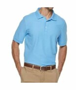 Croft &amp; Barrow Men Polo Shirt XL Blue Luxury Knit Short Sleeve Collar NW... - $203.71 MXN
