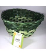 9” Wicker Green Woven Floral Flower Basket-Brand New-SHIPS SAME BUSINESS... - $24.63