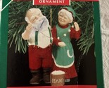 Hallmark Ornament Popcorn Party Mr. and Mrs. Claus 1990 Very Nice In Box - $17.30