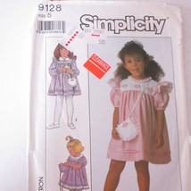 Vintage Simplicity Sewing Pattern, Girls  size 5, dress and purse - $5.27
