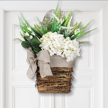 Front Door Wreath Door Hanging Basket Front Door Decoration Hanging Floral - £9.51 GBP