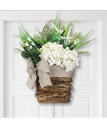 Front Door Wreath Door Hanging Basket Front Door Decoration Hanging Floral - £9.48 GBP