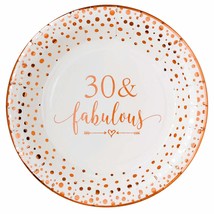 30 Fabulous Disposable Plates For Women 30Th Birthday Decorations Rose Gold Dess - £27.24 GBP