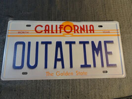 Back to the Future Delorean OUTATIME Replica Prop California License Plate - $14.64