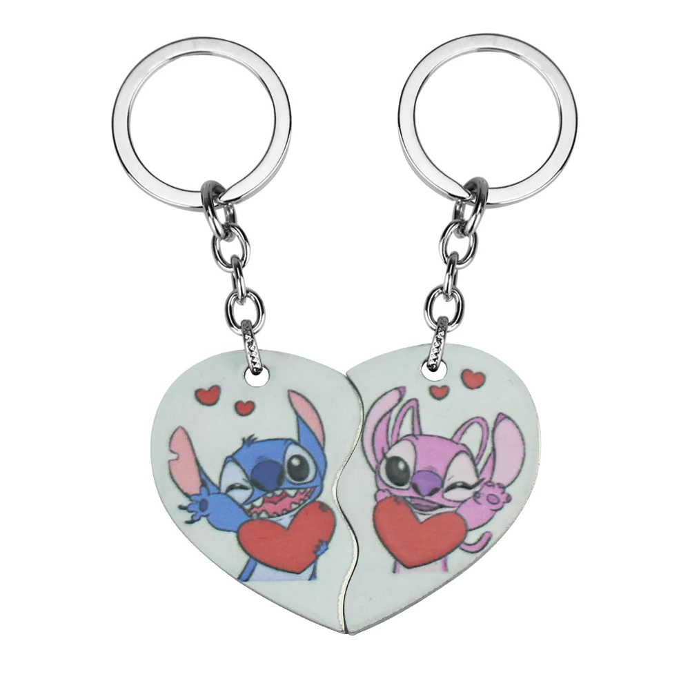Disney Lilo Stitch Necklace Keychain Anime Characters Love Stitch Couple... - $5.52