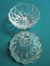 Trinket Box Pessed Glass Vintage Covered Bowl 5 1/2 X 4&quot; - £58.26 GBP