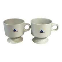 Delta Airlines Ceramic 3.25 &quot; Vintage ABCO Set Of 2 Cups Vintage Advertising SEE - £22.41 GBP
