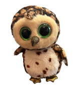 Ty Beanie Boos Sammy Owl 6&quot; Brown Plush Stuffed Animal Green Eyes With T... - €8,41 EUR