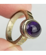 STERLING SILVER &amp; AMETHYST ladies ring band .925 size 7 ESTATE SALE! - $34.99