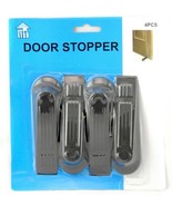 4 Pack Black Plastic Door Stoppers 4.25&quot; Wedge Works on Any Floor Surface - $7.91