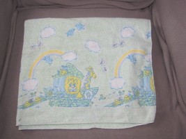 Vintage Riegel Baby Blanket Noahs Noah&#39;s Ark Rainbow Animal Cotton Flannel - £21.58 GBP