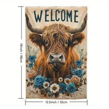 New Scottish Highlands Cow Garden Flag 12&quot;X18&quot; Welcome Double Sided - $5.93