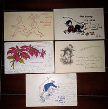 Lot Of Five Very Old Postcards From 1906 And 1907 - £13.40 GBP