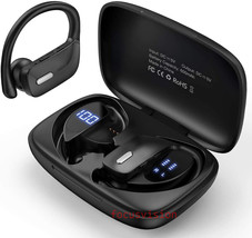 Bluetooth 5.0 Headset Wireless Earphones Stereo Noise Reduction Sport Ear-hook - £33.40 GBP
