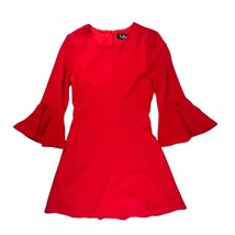 Lulu&#39;s Center of Attention Red Flounce Sleeve Dress Sz. XS - $461.34 MXN