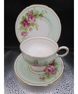 Paragon floral green England Trio cup saucer plate [84] - $105.53 CAD