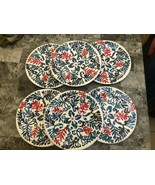 Crate &amp; Barrel Melamine Luncheon Plates Abstract Floral Design 8.5&quot; SET ... - $15.83