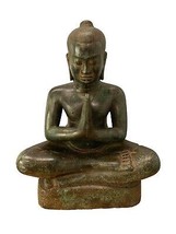 Antik Khmer Stil Bronze Meditation Jayavarman VII Statue - 40cm/40.6cm - $636.02