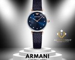 Emporio Armani Damen-Armbanduhr mit Quarz-Lederarmband und blauem... - $129.30