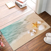 Door Mat for Bedroom Decor, Sea Starfish Shells on the Summer Beach Floor Mats,  - £21.86 GBP