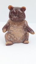 Vintage Mosser Slag Glass Bear Paperweight Figurine Signed Brown - £32.36 GBP