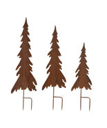Rusted Iron Pine Tree Stake (Set of 3) - 717610 - €76,56 EUR