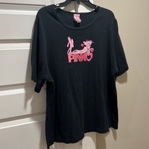 Vintage Terry Leigh THE PINK PANTHER Black Short Sleeve Tee Shirt - $19.60