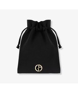 Giorgio Armani Black Logo Pouch Cosmetic Drawstring Bag Small Size Jewel... - £10.26 GBP