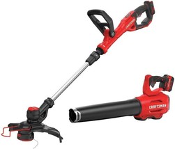 CRAFTSMAN V20 String Trimmer and Blower Combo Kit, Cordless (CMCK297M1) - $271.99