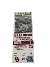 2001 Oklahoma Sooners North Carolina Tar Heels R. Williams Ticket Stub O... - $12.00