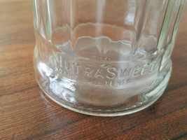 VINTAGE ANCHOR HOCKING NUTRA SWEET PROMO GLASS JAR WITH WHITE SCREW ON LID - $9.85