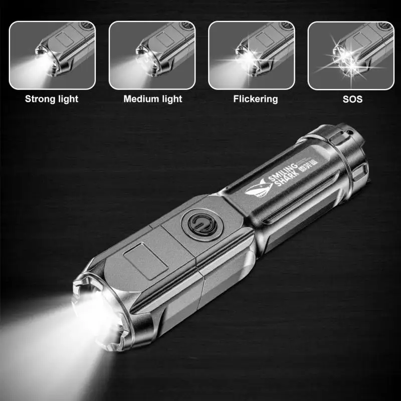 Play Ultra Bright Flashlight T6 LED Waterproof Torch Zoomable Rechargeable Flash - £23.12 GBP