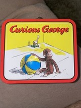 Mini Metal Lunch Box  Curious George 1998 Rustic Pic Beach Ball - $4.95