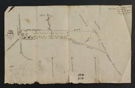 1828 antique PLATT MAP e marlborough chester pa HUEY WICKERSHAM folk art... - $143.55