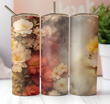VICTORIAN FLORAL Stainless Steel Custom 20oz Tumbler W/ Lid &amp; Straw Drin... - $24.74