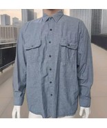 Key Denim Shirt Mens 2XL Blue Cotton Long Sleeve Button Up Flap Pocket M... - $18.22
