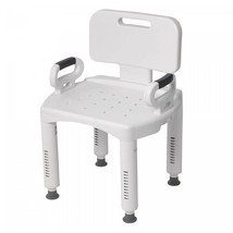 Shower Chair Bench Stool Back and Arms Medical Bath Tub Adjustable Heigh... - £75.65 GBP