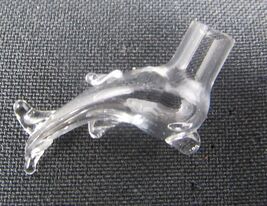 Clear Dolphin Glass Vial 1in Bottle Cremation Ashes Pendant Rice Instruc... - $10.88