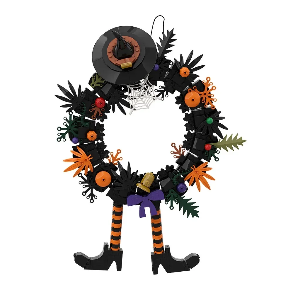 Gobricks MOC Halloween Witch Hats Wreaths Hanging Decoration Building bloc - £110.32 GBP