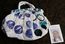 Jottum Vivianne Communion Wedding Geometric Print Blue White Bag w/Handle - $84.15
