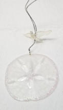 Peace Dove Sand Dollar Christmas Ornament Glitter Frosted Plastic Metal 2002 - £11.85 GBP