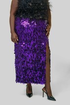La Fuori alana sequin side slit skirt French Violet - $321.00